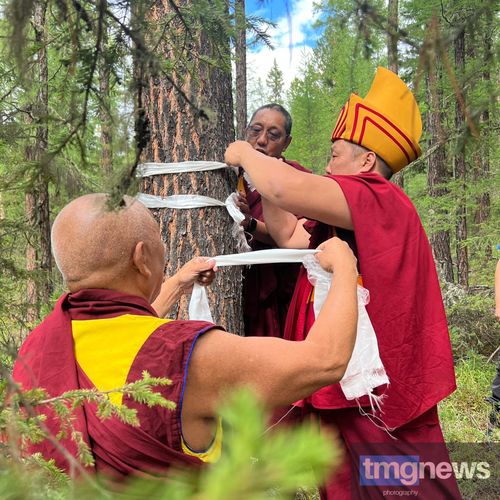 Досточтимые ламы провели обряд прошения дерева жизни для «оживления» священной статуи Будды