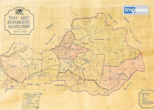 Тыва Арат Республика үезинде үндүрген төөгүлүг хелбир чуруу