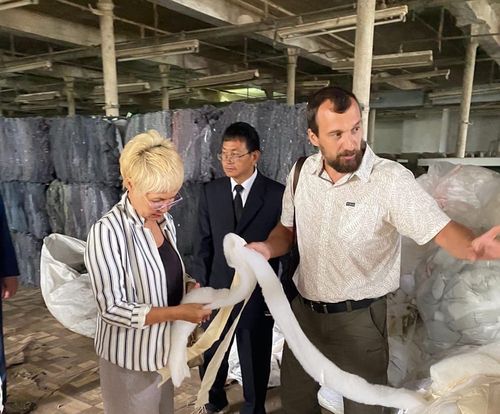 Сенатор Дина Оюн посетила фабрику, перерабатывающую овечью шерсть из Тувы
