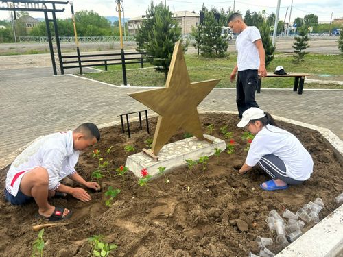 Студенты КПК озеленили Аллею Славы ТувГУ в рамках проекта «Агроэкошкола»