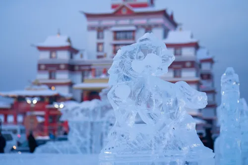 На территории монастыря Тубтен Шедруб Линг открыли ледовый городок