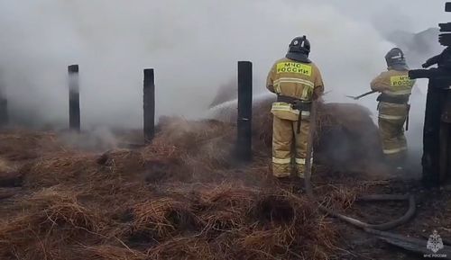 В Бай-Тайгинском районе детская шалость с огнем привела к возгоранию сена