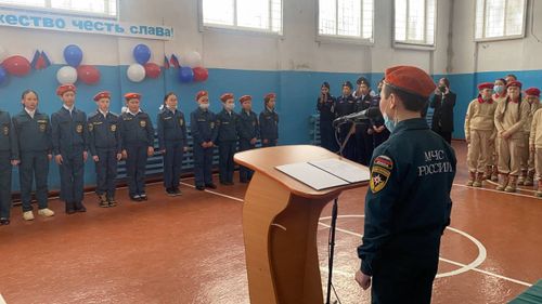 В селе Черби торжественно открыли кадетский класс МЧС России