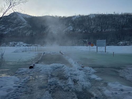 В Туве закрыли ледовую переправу «Бельбей»