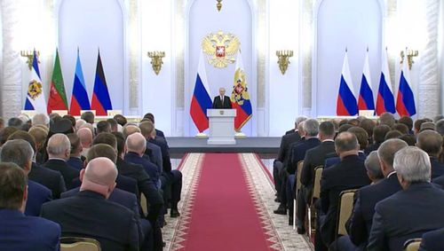 Подписание договоров о принятии ДНР, ЛНР, Запорожской и Херсонской областей в состав России