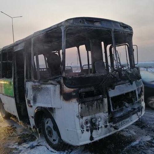 В Кызыле сгорел автобус