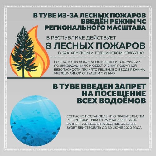 Противопожарный режим в Туве продлен до 18 июня